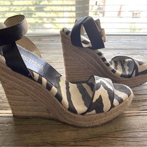 Michael Kors 5inch wedge animal print heals